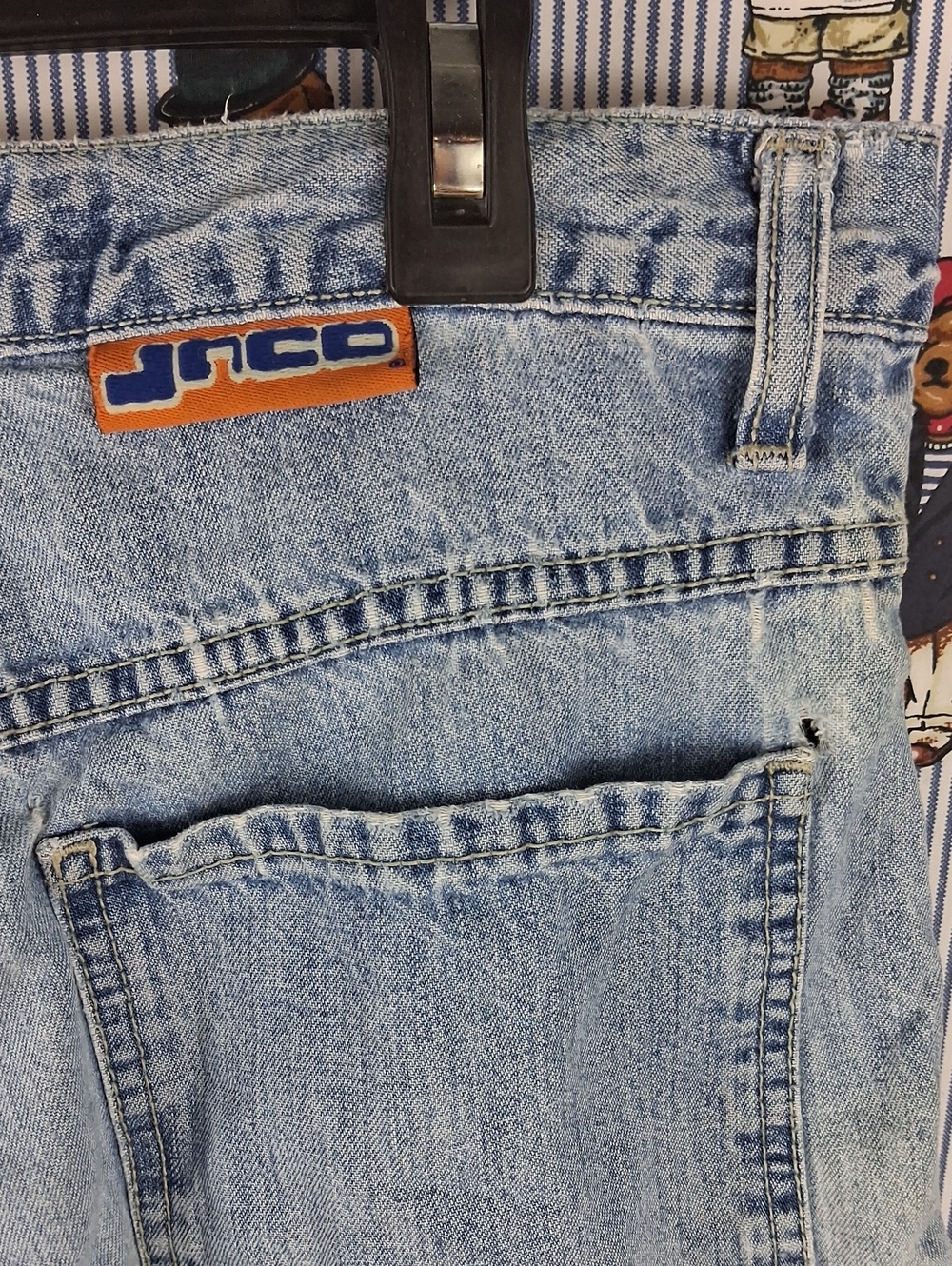 Vintage Jnco Jeans Women's 9" Roomy Light Wash Distressed Baggy Jean Short Sz 7 - Picture 3 of 9